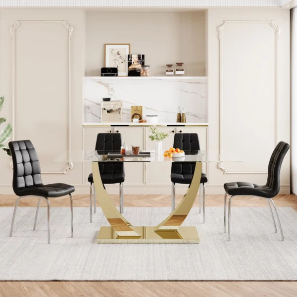 DT035 Glass Top Dining Room Table By Artisan Furniture 17