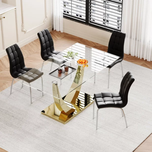 DT035 Glass Top Dining Room Table By Artisan Furniture 18