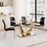 DT035 Glass Top Dining Room Table By Artisan Furniture Dining Room Furniture Mobilia Cleopatra 32 DT035 Glass Top Dining Room Table By Artisan Furniture 32