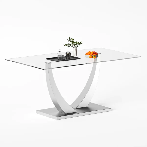 DT035 Glass Top Dining Room Table By Artisan Furniture 20