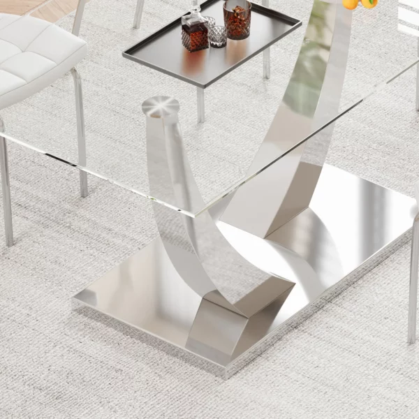 DT035 Glass Top Dining Room Table By Artisan Furniture 22