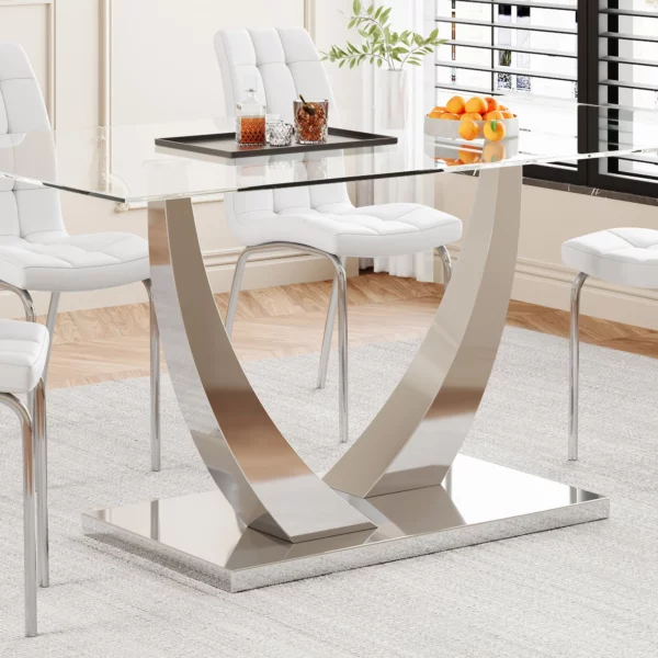 DT035 Glass Top Dining Room Table By Artisan Furniture 23