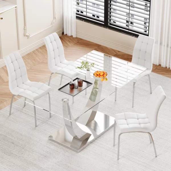 DT035 Glass Top Dining Room Table By Artisan Furniture 25