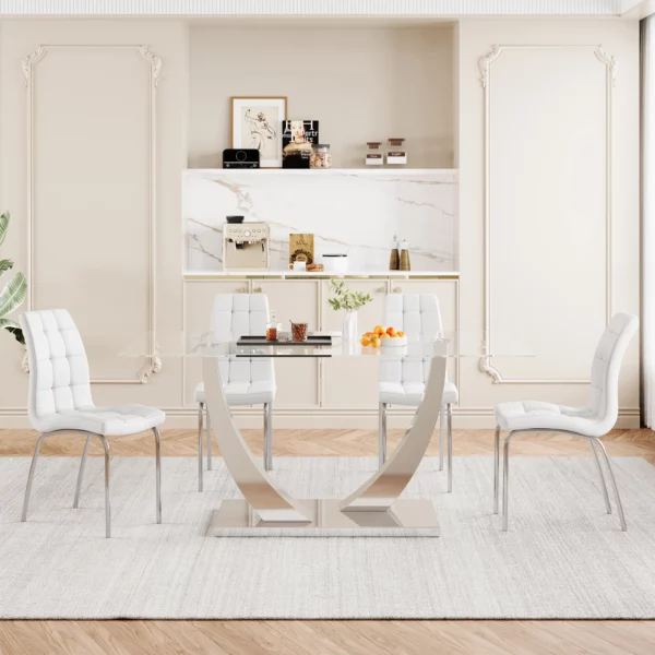 DT035 Glass Top Dining Room Table By Artisan Furniture 26