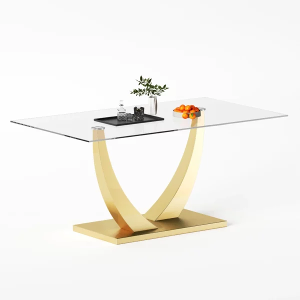 DT035 Glass Top Dining Room Table By Artisan Furniture 28