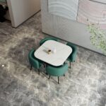 801-2 White Marble Dining Table Set With 4 Chair By Artisan Furniture Luxury Dining Tables Mobilia Cleopatra 30 801-2 White Marble Dining Table Set With 4 Chair By Artisan Furniture 30