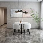801-2 White Marble Dining Table Set With 4 Chair By Artisan Furniture Luxury Dining Tables Mobilia Cleopatra 32 801-2 White Marble Dining Table Set With 4 Chair By Artisan Furniture 32