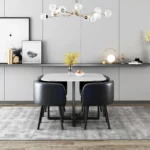 801-2 White Marble Dining Table Set With 4 Chair By Artisan Furniture Luxury Dining Tables Mobilia Cleopatra 36 801-2 White Marble Dining Table Set With 4 Chair By Artisan Furniture 36