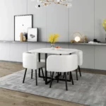 801-2 White Marble Dining Table Set With 4 Chair By Artisan Furniture Luxury Dining Tables Mobilia Cleopatra 41 801-2 White Marble Dining Table Set With 4 Chair By Artisan Furniture 41