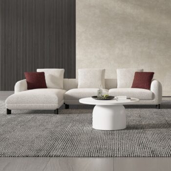 Mardi Sectional Sofa with 3 Pillows in Beige Tweed LV04280 By ACME