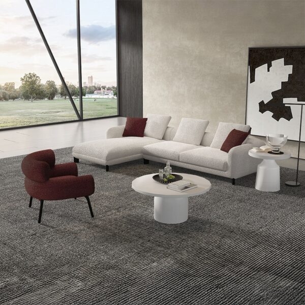 Mardi Sectional Sofa with 3 Pillows in Beige Tweed LV04280 By ACME 8