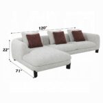 Mardi Sectional Sofa with 3 Pillows in Beige Tweed LV04280 By ACME 10
