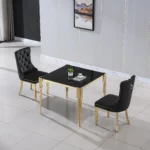 DT0312 Square Tempered Glass Dining Table By Artisan Furniture Dining Room Furniture Mobilia Cleopatra 50 DT0312 Square Tempered Glass Dining Table By Artisan Furniture 50