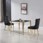 DT0312 Square Tempered Glass Dining Table By Artisan Furniture Dining Room Furniture Mobilia Cleopatra 51 DT0312 Square Tempered Glass Dining Table By Artisan Furniture 51
