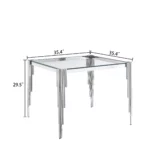 DT0312 Square Tempered Glass Dining Table By Artisan Furniture Dining Room Furniture Mobilia Cleopatra 58 DT0312 Square Tempered Glass Dining Table By Artisan Furniture 58