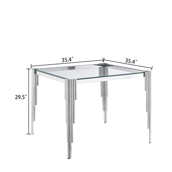 DT0312 Square Tempered Glass Dining Table By Artisan Furniture 35
