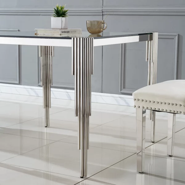 DT0312 Square Tempered Glass Dining Table By Artisan Furniture 37