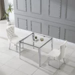 DT0312 Square Tempered Glass Dining Table By Artisan Furniture Dining Room Furniture Mobilia Cleopatra 62 DT0312 Square Tempered Glass Dining Table By Artisan Furniture 62