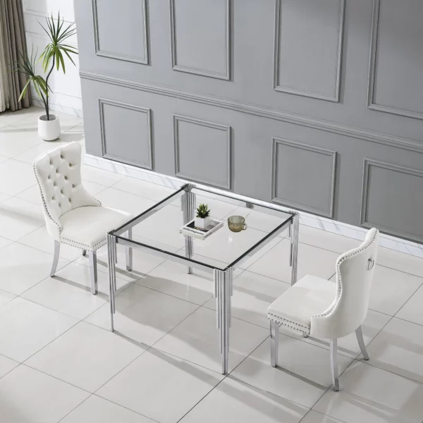 DT0312 Square Tempered Glass Dining Table By Artisan Furniture 39