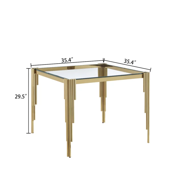 DT0312 Square Tempered Glass Dining Table By Artisan Furniture 40