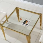 DT0312 Square Tempered Glass Dining Table By Artisan Furniture Dining Room Furniture Mobilia Cleopatra 66 DT0312 Square Tempered Glass Dining Table By Artisan Furniture 66