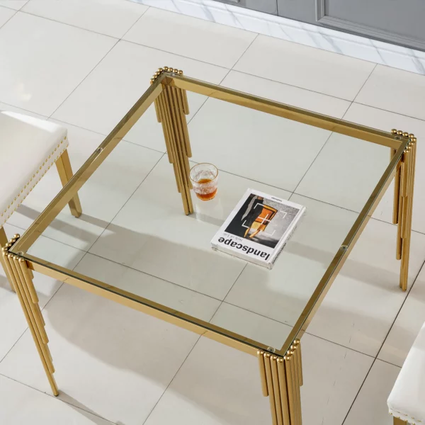 DT0312 Square Tempered Glass Dining Table By Artisan Furniture 43