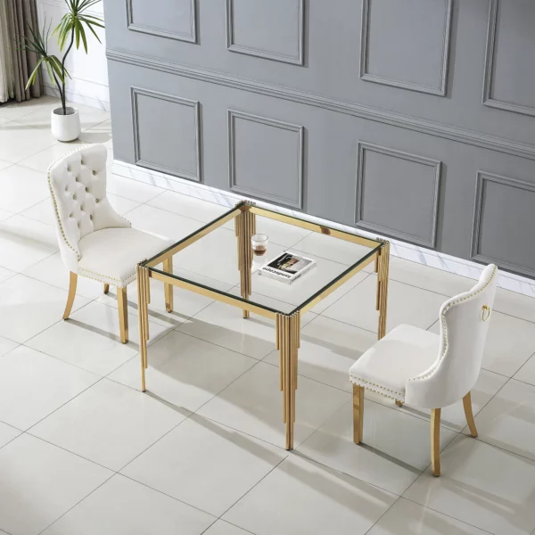 DT0312 Square Tempered Glass Dining Table By Artisan Furniture 45