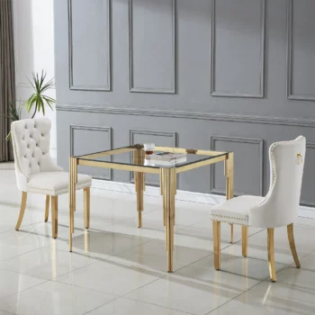 DT0312 Square Tempered Glass Dining Table By Artisan Furniture