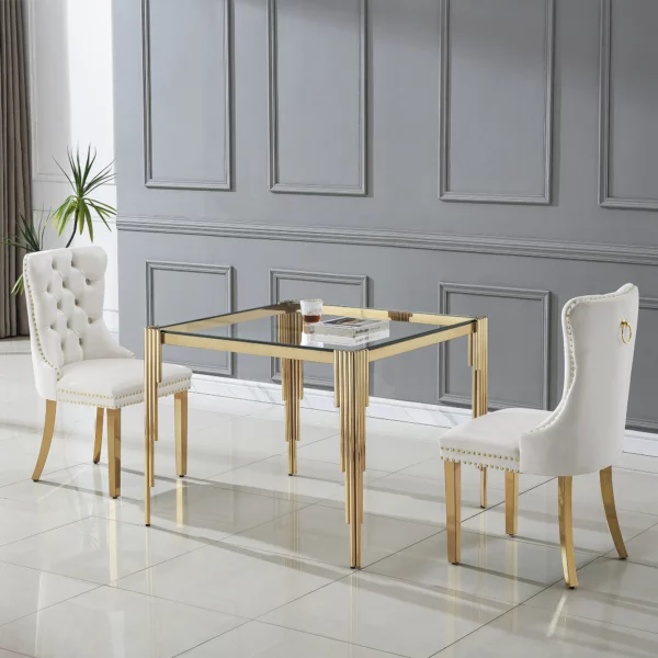 DT0312 Square Tempered Glass Dining Table By Artisan Furniture 26