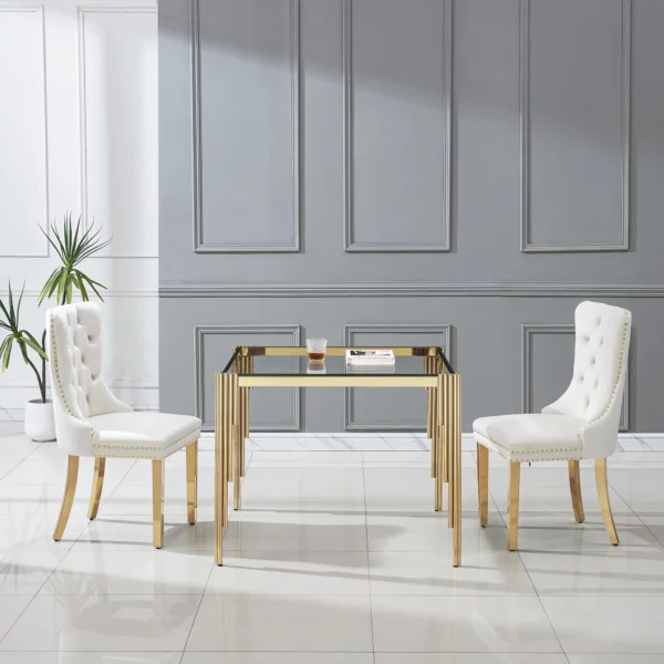 DT0312 Square Tempered Glass Dining Table By Artisan Furniture 47