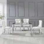 DT0313 Glass Tempered Dining Table By Artisan Furniture Luxury Dining Tables Mobilia Cleopatra 48 DT0313 Glass Tempered Dining Table By Artisan Furniture 48