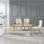 DT0313 Glass Tempered Dining Table By Artisan Furniture Luxury Dining Tables Mobilia Cleopatra 55 DT0313 Glass Tempered Dining Table By Artisan Furniture 55