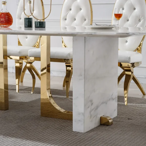 DT303 Marble White Dining Table by Artisan Furniture - Image 4