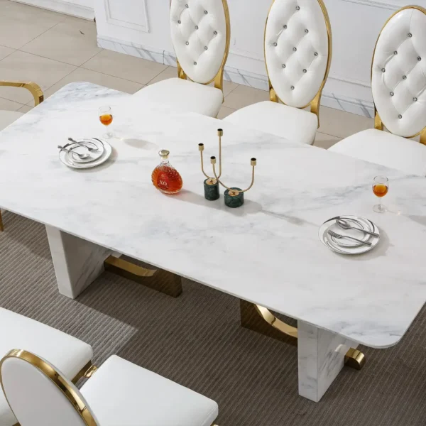 DT303 Marble White Dining Table by Artisan Furniture - Image 2