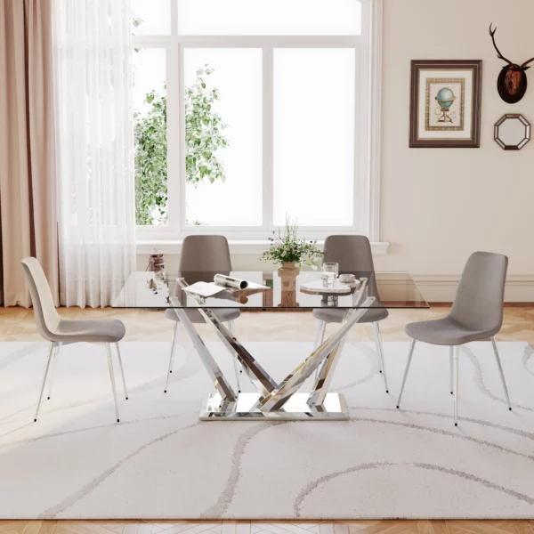 DT034 Glass Top Dining Room Table by Artisan Furniture 12
