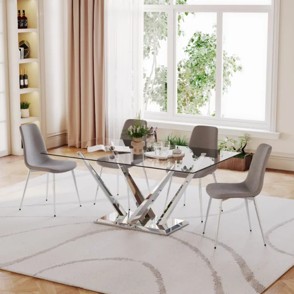 DT034 Glass Top Dining Room Table by Artisan Furniture 13
