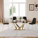 DT034 Glass Top Dining Room Table by Artisan Furniture 22