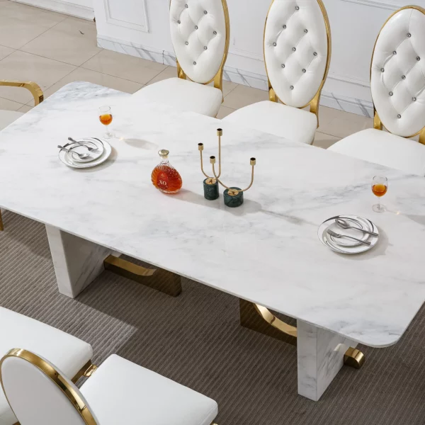 DT303 Marble White Dining Table by Artisan Furniture 15
