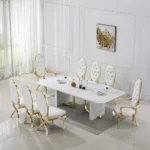 DT303 Marble White Dining Table by Artisan Furniture 24