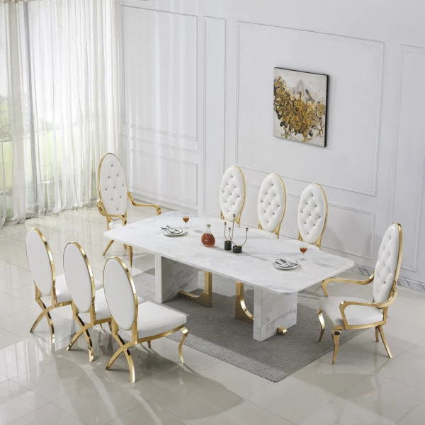 DT303 Marble White Dining Table by Artisan Furniture 16