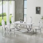 DT317 White Marble Top Dining Room Table by Artisan Furniture Dining Room Furniture Mobilia Cleopatra 39 DT317 White Marble Top Dining Room Table by Artisan Furniture 39