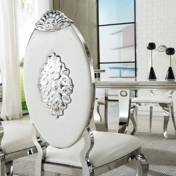 DT317 White Marble Top Dining Room Table by Artisan Furniture 27