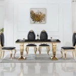 DT317 White Marble Top Dining Room Table by Artisan Furniture Dining Room Furniture Mobilia Cleopatra 48 DT317 White Marble Top Dining Room Table by Artisan Furniture 48