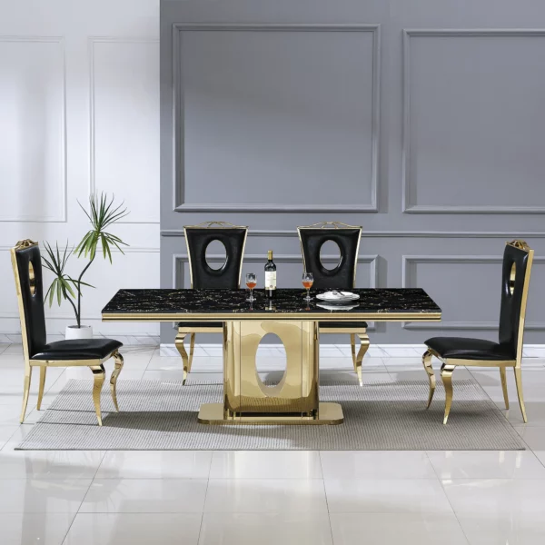 DT318 White Marble Dining Room Table by Artisan Furniture 15