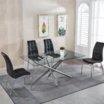 DT5015 Modern Glass Top Dining Table by Artisan Furniture Dining Room Furniture Mobilia Cleopatra 28 DT5015 Modern Glass Top Dining Table by Artisan Furniture 28