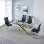 DT5015 Modern Glass Top Dining Table by Artisan Furniture Dining Room Furniture Mobilia Cleopatra 32 DT5015 Modern Glass Top Dining Table by Artisan Furniture 32