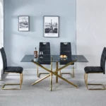 DT5015 Modern Glass Top Dining Table by Artisan Furniture Dining Room Furniture Mobilia Cleopatra 33 DT5015 Modern Glass Top Dining Table by Artisan Furniture 33