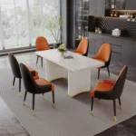 DCK80 Leather Dining Chair With Metal Legs by Artisan Furniture Dining Chair & Bench Mobilia Cleopatra 19 DCK80 Leather Dining Chair With Metal Legs by Artisan Furniture 19