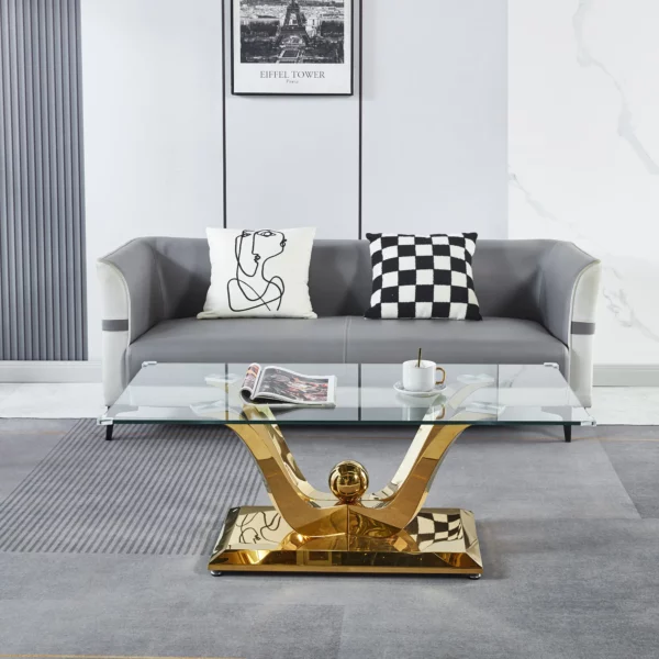 CT033 Rectangular Glass Table Top Coffee Table By Artisan Furniture 13