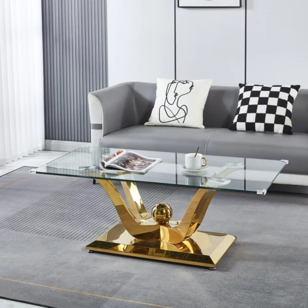 CT033 Rectangular Glass Table Top Coffee Table By Artisan Furniture 14